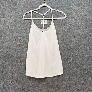 Nike Tank Top Womens Large White T-Back Dri FIT Athletic Gym Flowy NEW